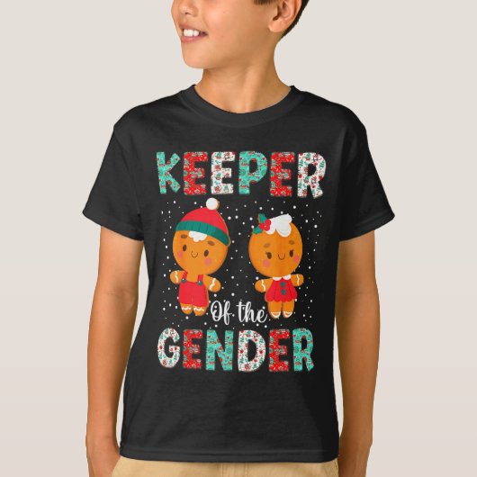 Keeper Of The Gender Funny Christmas Shirt Gingerb (Voorkant)