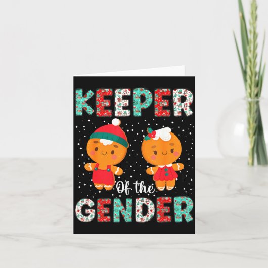 Keeper Of The Gender Funny Christmas Shirt Gingerb Kaart (Voorkant)