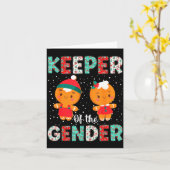Keeper Of The Gender Funny Christmas Shirt Gingerb Kaart (Gele Bloem)