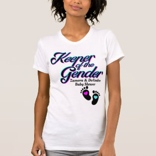 Keeper of the Gender   Pink and Blue Gender Reveal T-shirt