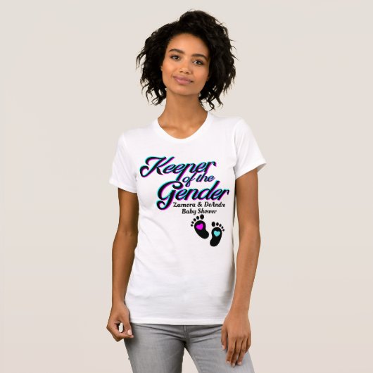Keeper of the Gender | Pink and Blue Gender Reveal T-shirt (Voorkant volledig)