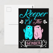 Keeper of the Gender Pink and Blue Teddy Bear Briefkaart (Voorkant / Achterkant)