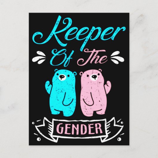 Keeper of the Gender Pink and Blue Teddy Bear Briefkaart (Voorkant)