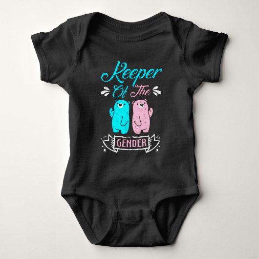 Keeper of the Gender Pink and Blue Teddy Bear Romper (Voorkant)