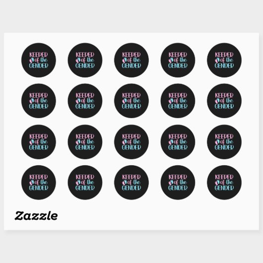 Keeper Of The Gender Pregnancy Announcement Gender Ronde Sticker (Vel)