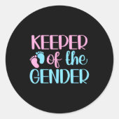 Keeper Of The Gender Pregnancy Announcement Gender Ronde Sticker (Voorkant)