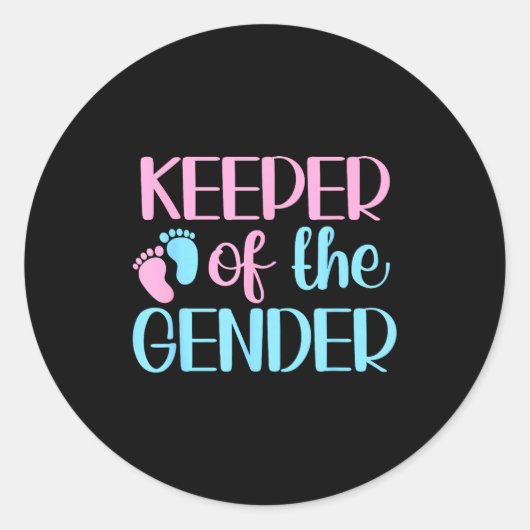 Keeper Of The Gender Pregnancy Announcement Gender Ronde Sticker (Voorkant)
