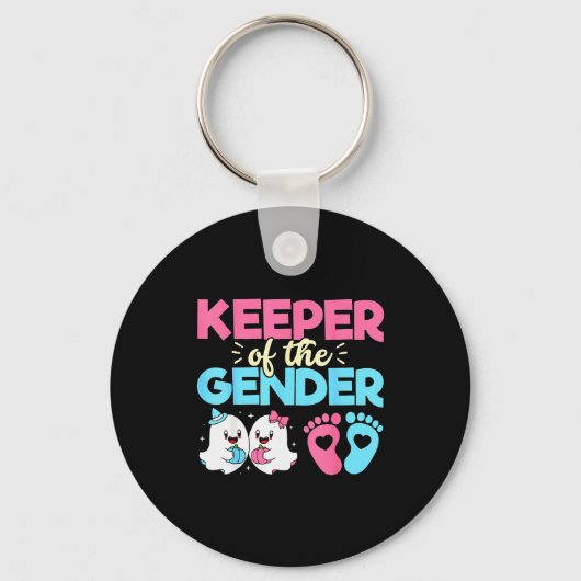 Keeper Of The Gender Pumpkin Halloween Baby Gender Sleutelhanger (Voorkant)