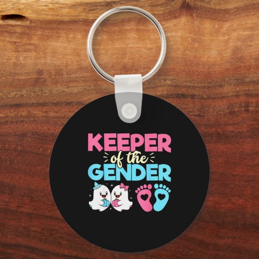 Keeper Of The Gender Pumpkin Halloween Baby Gender Sleutelhanger (Voorkant)