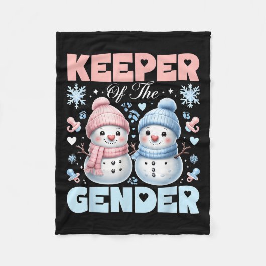 Keeper Of The Gender Reveal Baby Shower Snowman Ch Fleece Deken (Voorkant)