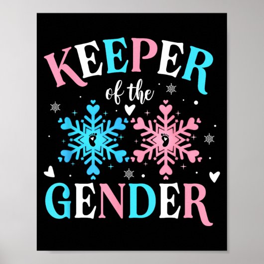 Keeper Of The Gender Reveal Baby Snowflake Nk Or B Poster (Voorkant)