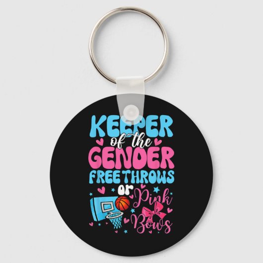 Keeper Of The Gender Reveal Free Throws Or Pink Bo Sleutelhanger (Voorkant)
