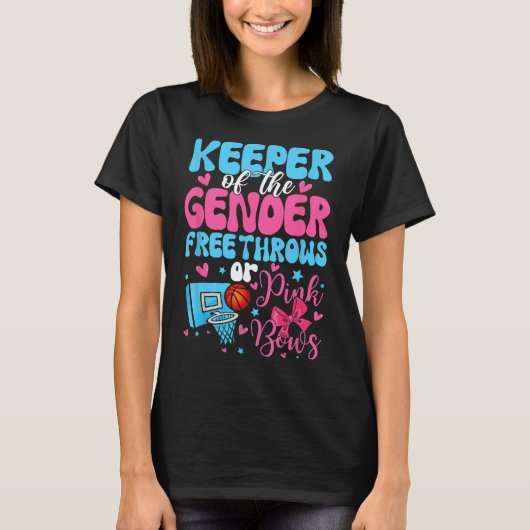 Keeper Of The Gender Reveal Free Throws Or Pink Bo T-shirt (Voorkant)