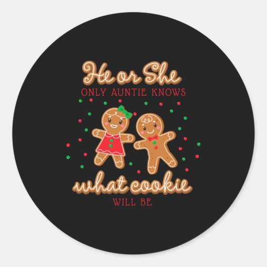 Keeper Of The Gender Reveal Gingerbread Auntie  Ronde Sticker (Voorkant)