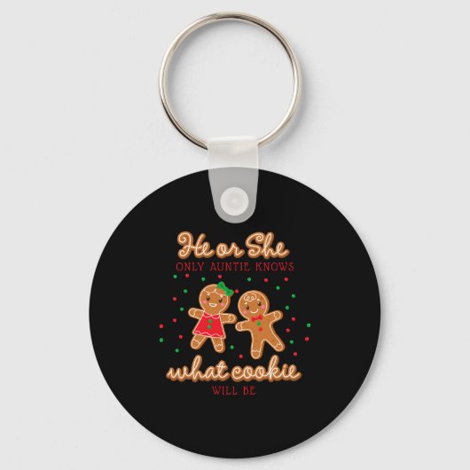 Keeper Of The Gender Reveal Gingerbread Auntie Sleutelhanger (Voorkant)