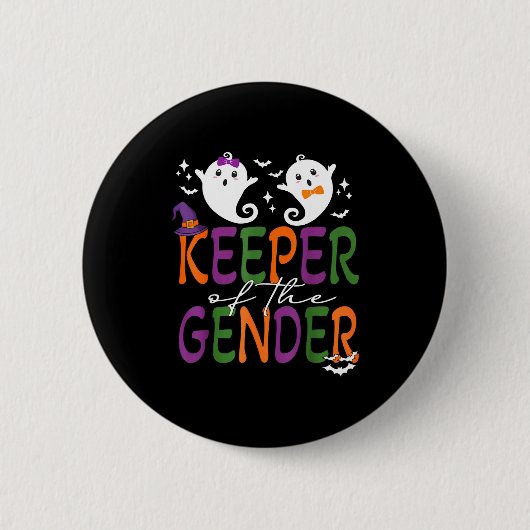 Keeper Of The Gender Reveal Halloween Pregnancy An Ronde Button 5,7 Cm (Voorkant)