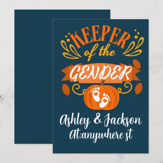 Keeper of the gender Thanksgiving gender onthullen Kaart (Voorkant / Achterkant)