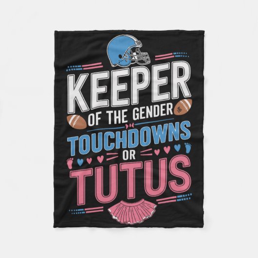 Keeper Of The Gender Touchdowns Or Tutus Gender Ba Fleece Deken (Voorkant)