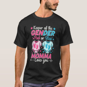 Keeper van geslacht onthullen roze of blauw mama h t-shirt