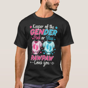 Keeper van geslacht onthullen roze of blauwe pawpa t-shirt