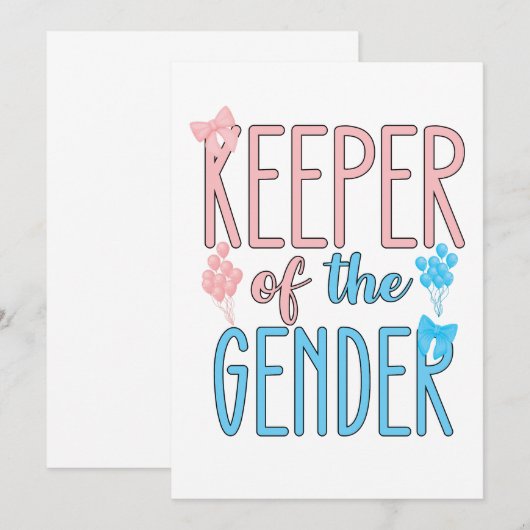 Keeper van het geslacht onthullen jongen meisje ro kaart (Voorkant / Achterkant)