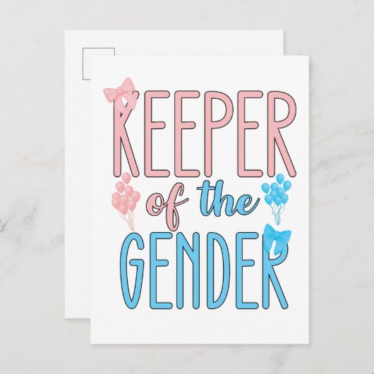 Keeper van het geslacht onthullen jongen meisje ro uitnodiging briefkaart (Voorkant / Achterkant)