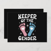Keeper van het geslacht onthullen Party Boy Meisje Briefkaart (Voorkant / Achterkant)