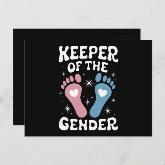 Keeper van het geslacht onthullen Party Boy Meisje Briefkaart (Voorkant / Achterkant)