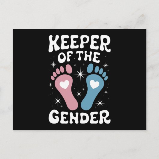 Keeper van het geslacht onthullen Party Boy Meisje Briefkaart (Voorkant)