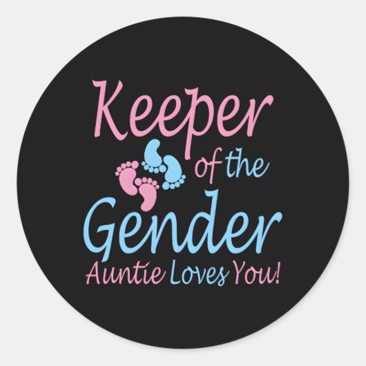 Keeper van het geslacht Tante Geslacht Onthullen P Ronde Sticker (Voorkant)