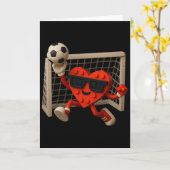 Keepers Valentijnsdag Voetbal Hart Bouwsteen Kaart (Gele Bloem)