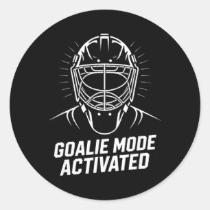 Keepersmodus Geactiveerd IJshockey Doelman Masker Ronde Sticker