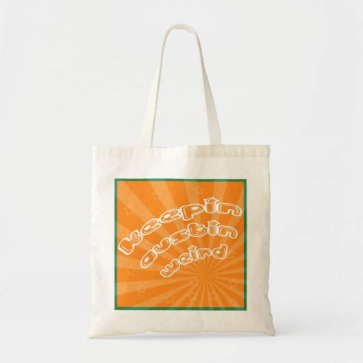 Keepin Austin Weird with Oranje Sunburst Tote Bag (Voorkant)