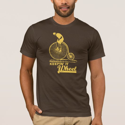 Keepin het 'Wiel' Funny T-shirt (geel) (Voorkant)