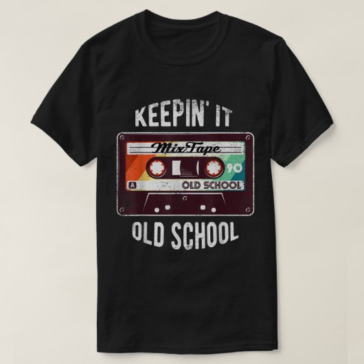Keepin’ It Old School Retro Mixtape T-shirt (Design voorkant)