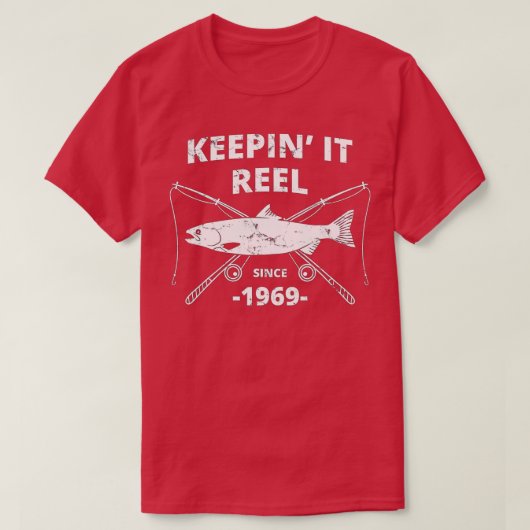 Keepin it Reel sinds 1969 50e verjaardag Vist G T-shirt (Design voorkant)