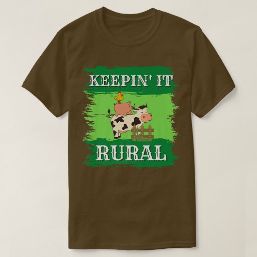 Keepin Rural, Varkens, koeien kippen, boeren T-shirt (Design voorkant)