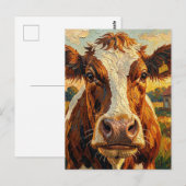 Keeping in Touch | Cow Themed  Briefkaart (Voorkant / Achterkant)