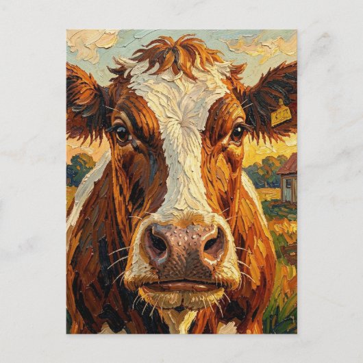 Keeping in Touch | Cow Themed  Briefkaart (Voorkant)