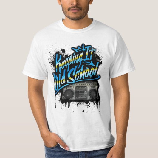 Keeping It Old School - Old School Boombox 80s  T-shirt (Voorkant)