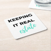 Keeping It Real Estate 2 Kartonnen Onderzetters (Schuin)