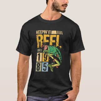 Keeping It Reel Since 1985 Vintage Fishing Fish Fi T-shirt