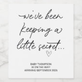 Keeping Little Secret Baby Pregnancy Announcement  Wijn Etiket (Enkel label)
