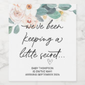 Keeping Little Secret Baby Pregnancy Announcement  Wijn Etiket (Enkel label)