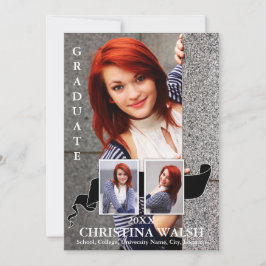 Keepomwille 3 Photo Black Ribbon Afstuderen Kaart