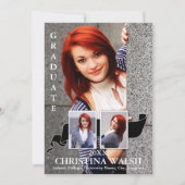 Keepomwille 3 Photo Black Ribbon Afstuderen Kaart (Voorkant)