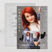 Keepomwille 3 Photo Black Ribbon Afstuderen Kaart (Voorkant / Achterkant)