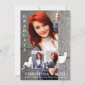 Keepomwille 3 Photo White Ribbon Afstuderen Kaart (Voorkant)