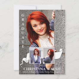 Keepomwille 3 Photo White Ribbon Afstuderen Kaart