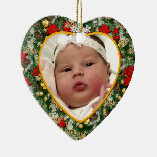 Keepomwille Baby's Photo Kerstversier Keramisch Ornament (Rechts)